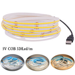 5V USB COB LED Streifen mit Bewegungsmelder Leiste Band Stripe Dimmbar Warm Weiß