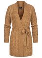 Damen Violet Jacke Midi Struktur Cardigan Bindegürtel camel braun N21106799