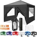 Pavillon 3x3 Wasserdicht Faltpavillon Pergolen Pop-Up Pavilon Gartenzelt faltbar