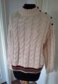 Pepe Jeans London Pullover Gr. S ca 36  Creme Rot Blau Strick 