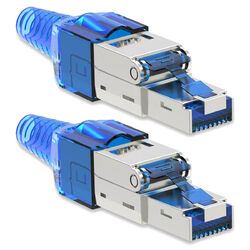 Netzwerkstecker Cat7 CAT 7 RJ45 Stecker 2x Steckverbinder werkzeuglos geschirmt