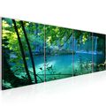 Bilder Set Modern Wasserfall Natur Wandbilder Wohnzimmer XXL Bild 160x50 cm