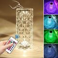 LED Kristall Tischlampe Diamond Rose Nachtlicht Touch RGB Nachtlicht Lampe Acryl