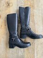 Prada Damen Biker Boots Leder schwarz Gr. 39 Stiefel Motorradstiefel Top!