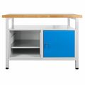 ADB Werkbank 1200x600x840mm Werktisch Packtisch mit 1 Türe und 2 Fachböden