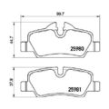 BREMBO Bremsbelagsatz, Scheibenbremse für MINI P 06 090