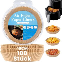 100 Stück Set BISNIE Backpapier für Heißluftfritteuse Ø16cm/20cm Airfryer Rund A