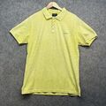 Hackett Poloshirt Baumwolle Herren Large Gelb Kurzarm Logo "