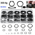 300 Stück Seegering Sortiment Set 3mm - 32mm Sprengringe Sicherungsring Außen