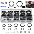 300 Stück Seegering Sortiment Set 3mm - 32mm Sprengringe Sicherungsring Außen