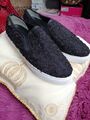 Tory Burch Damen Schuhe Sneaker Loafer Gr. 41 US 10 Schwarz Blume Freizeitschuh 