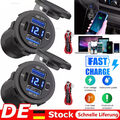 1-4STK Auto Steckdose Dual USB + QC3.0PD Quick Charge KFZ Ladegerät mit Schalter