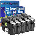 5x Schriftband für Brother TZe-241 P-Touch 1000 1000 BTS 1000 F 1005 BTS 1005 F