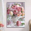 🌺 Diamond Painting DIY-Set Bild BLUME ROSA Rose Steinchen kleben Diamant Malen