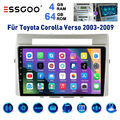 Autoradio NAVI Für Toyota Corolla Verso 2003-2009 Android 13 CarPlay 4+64G BT FM