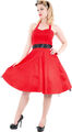 Hearts & Roses POLKA DOTS Petticoat NECKHOLDER Kleid - Rot Rockabilly