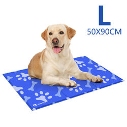 L/XL Kühlmatte für Hunde Katzen Selbstkühlend Kühldecke Kältematte Eismatte Blau