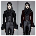 Devil Fashion Women's Vintage Gothic Victorian Palace Tuxedo Party Jacquard Coat