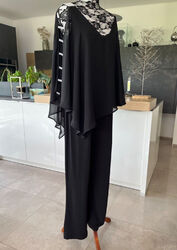 NEU! HEINE Overall Reg€149,- Material-Mix Jumpsuit Jersey Chiffon Abend M L XL Q