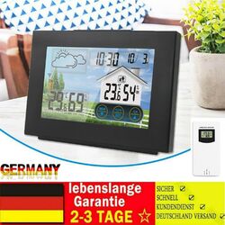 WETTERSTATION MIT INNEN AUSSENSENSOR DIGITAL FARBDISPLAY THERMOMETER WECKER SET