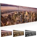 Wandbilder Set New York City Moderne Bilder XXL Wohnzimmer  Stadt Skyline