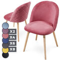 MIADOMODO® Esszimmerstühle Wohnzimmerstuhl Set Küchenstuhl Samt Polster Vintage