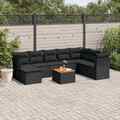 Gartenmöbel Sofa Garnitur Lounge Sitzgruppe 9-tlg. Schwarz Poly Rattan vidaXL