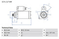 BOSCH Anlasser Starter 0 986 020 591 +125.71€ Pfand M12 für TOYOTA HIACE 4 Bus 5