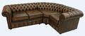 Ecksofa Ledersofa Braun Polster Eck Couch Garnitur Sitz Design Chesterfield