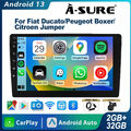 DAB CarPlay 2+32G Android 13 Autoradio GPS Für Fiat Ducato Peugeot Boxer Citroen