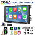 4+64G DAB+ Autoradio Android 13 Carplay GPS Für VW GOLF 5 6 Touran Passat Tiguan