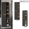 Hochschrank Badschrank Badezimmermöbel Viola Anthrazit Eiche modern 50x170 Vicco