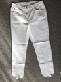 Rita Pfeffinger aussergewöhnliche Jeanshose, weiß, Gr. 40, Strass/Verzierung,top