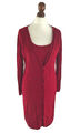 B.C. Best Connections Kleid 42 Heine Rot Strickkleid Strickjacke 2in1 Optik Top