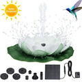 Solar Schwimmende Brunnenpumpe Lotus Wasser Lily Birdbath Garten Teich Dekor