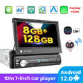 8+128GB 7 Zoll Android 12 Autoradio 1 DIN mit GPS Navi WiFi USB DAB Carplay DSP