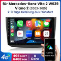 10" Für Mercedes Benz W447 W639 W169 W245 Vito2 Viano Android13 Autoradio GPS FM