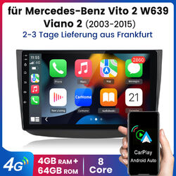 10" Für Mercedes Benz W447 W639 W169 W245 Vito2 Viano Android13 Autoradio GPS FM