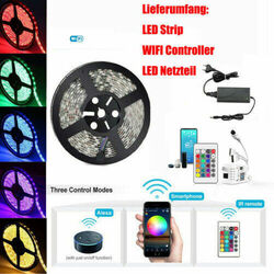 5M-30M LED Strip RGB Leiste Streifen 5050 SMD Band Wasserdicht Lichterkette 12V44key 24key WIFI Alexa APP Musik Controller