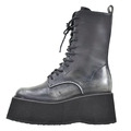 TOP DESIGNER DAMENSCHUHE PUNK GOTHIC BOOTS PLATEAU STAR ROCK STIEFEL SCHWARZ