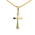 Gold Kreuz mit Brillant 0,02Ct.  585 Gold Gelb 14 Karat