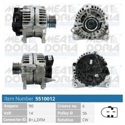 MEAT & DORIA Lichtmaschine Generator 90 A 14 v für VW Golf V 1K1 1J1 5M1 521