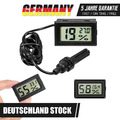 2x Mini Thermometer Temperatur LCD Anzeige digital mit Fühler 1m Kabel schwarz