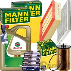 MANN INSPEKTIONSPAKET+4L CASTROL 5W-40 MOTORÖL passend für OPEL CORSA D 1.0-1.4