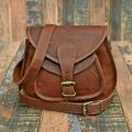 Damen Vintage Leder Umhängetasche Schultertasche Handarbeit Handtasche...