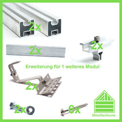 Solarpanel Halterung Set 2 Module Montage PV Photovoltaik Befestigung ZiegelStabile Ausführung für Module von 30mm bis 50mm