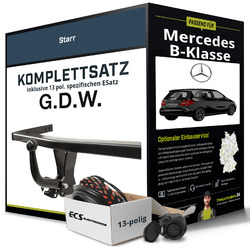 Anhängerkupplung starr für MERCEDES B-Klasse +E-Satz (AHK+ES)TIPP - Die Montage ab 449,- Euro gleich mitbestellen!