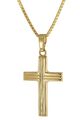 TRENDOR Schmuck Kreuz-Anhänger Gold 333 / 8K mit goldplattierter Silberkette 512