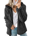 NEU Damen Plüsch Warme Winterjacke Teddyfell Winter Fleecejacken Kapuzen Mantel