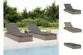 Gartenliege Sonnenliege Mit Kissen Grau 201x55x62 Cm Polyrattan